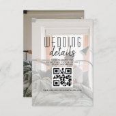 Carte D'accompagnement Photo moderne QR Code Détails du Mariage (Devant / Derrière)