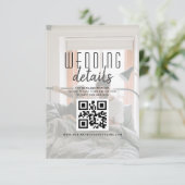 Carte D'accompagnement Photo moderne QR Code Détails du Mariage (Debout devant)