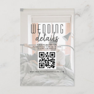 Carte D'accompagnement Photo moderne QR Code Détails du Mariage