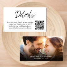 Photo moderne QR Code Détails du Mariage