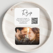 Carte D'accompagnement Photo moderne QR Code Mariage RSVP