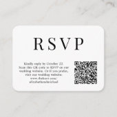 Carte D'accompagnement Photo moderne QR Code Mariage RSVP (Devant)