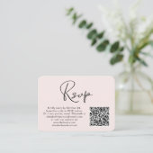 Carte D'accompagnement Photo moderne QR Code Mariage RSVP rose (Debout devant)