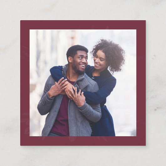 Carte D'accompagnement Photo QR Code en ligne RSVP Burgundy Grey Botaniqu (Dos)