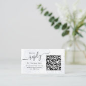 Carte D'accompagnement Photo QR Code RSVP Online Blue Floral Elegant (Debout devant)