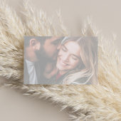 Carte D'accompagnement Photo QR Code RSVP Online Blue Floral Elegant