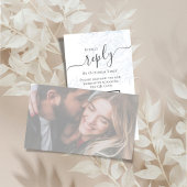 Carte D'accompagnement Photo QR Code RSVP Online Blue Floral Elegant