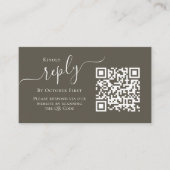 Carte D'accompagnement Photo QR Code RSVP Online Calligraphy Script (Devant)
