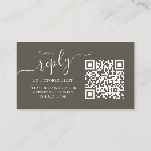 Carte D'accompagnement Photo QR Code RSVP Online Calligraphy Script (Devant)