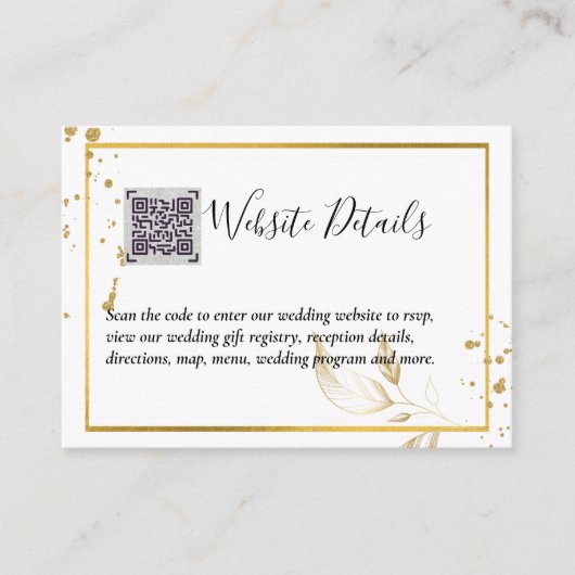 Carte D'accompagnement PHOTO QR CODE Site Mariage RSVP DÉTAILS (Devant)