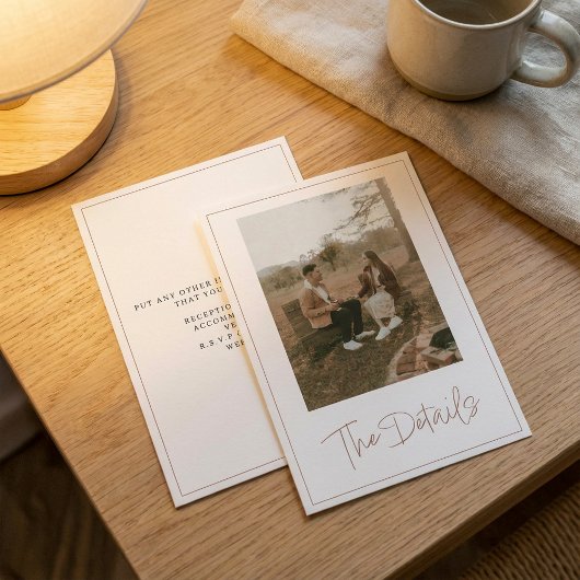 Carte D'accompagnement Photo romantique simple The Details Encape Card