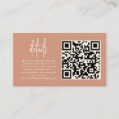Carte D'accompagnement Photo Script Terracotta QR Code Détails du Mariage (Devant)