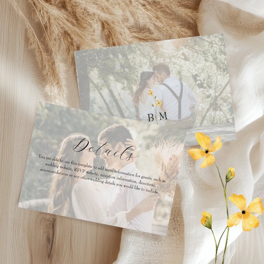 Carte D'accompagnement Photo Wildflower Wedding Details