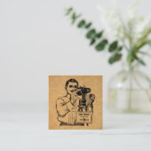 Carte D'accompagnement Photographe antique avec caméra (Debout devant)