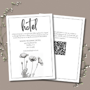Carte D'accompagnement Photos Blanches Floral Elégant Mariage Hotel