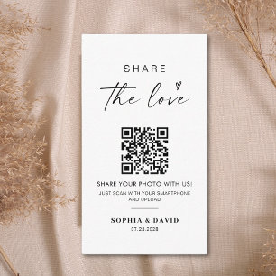 Carte D'accompagnement Photos de mariage modernes Partagez l'amour Code Q