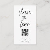 Carte D'accompagnement Photos Mariage Premium Simple Share avec code QR (Devant)