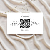 Carte D'accompagnement Photos Mariage Premium Simple Share avec code QR
