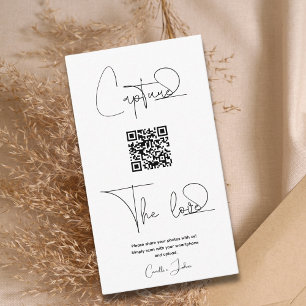 Carte D'accompagnement Photos Mariage Premium Simple Share avec code QR