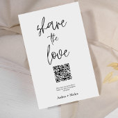 Carte D'accompagnement Photos Mariage Premium Simple Share avec code QR