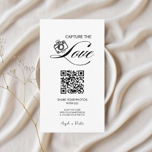 Carte D'accompagnement Photos Mariage Premium Simple Share avec code QR