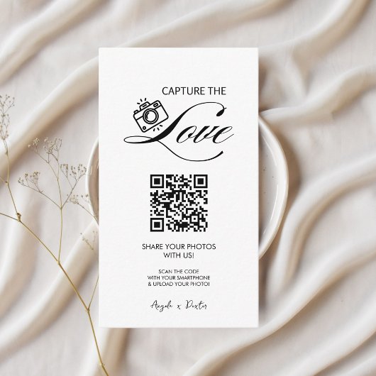 Carte D'accompagnement Photos Mariage Premium Simple Share avec code QR