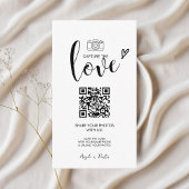 Carte D'accompagnement Photos Mariage Premium Simple Share avec code QR