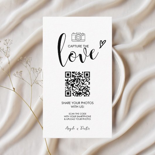 Carte D'accompagnement Photos Mariage Premium Simple Share avec code QR