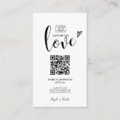 Carte D'accompagnement Photos Mariage Premium Simple Share avec code QR (Devant)