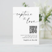 Carte D'accompagnement Photos Mariages modernes Capturer L'Amour QR Code  (Debout devant)