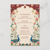 Carte D'accompagnement Pichwai Indian Peacock Elegant Wedding (Devant)