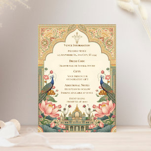 Carte D'accompagnement Pichwai indien Élégant mariage
