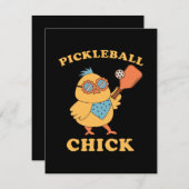 Carte D'accompagnement Pickleball Chick - rétro (Devant / Derrière)