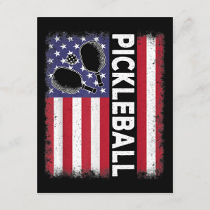 Carte D'accompagnement Pickleball Drapeau Américain Drôle Amateur de Pick