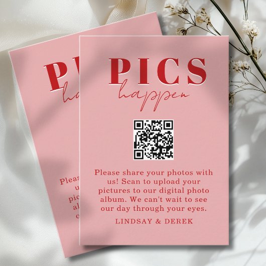 Carte D'accompagnement Pics happen! Photo, QR-Code, Mariage