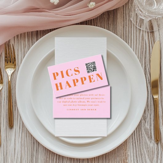 Carte D'accompagnement Pics happen! Photo, QR-Code, Wedding