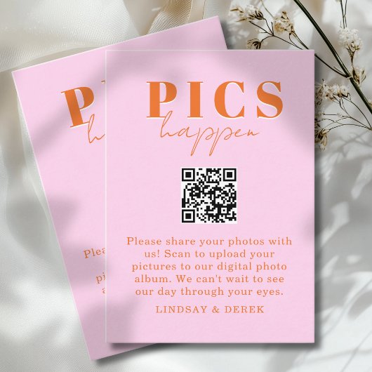 Carte D'accompagnement Pics happen! Photo, QR-Code, Wedding