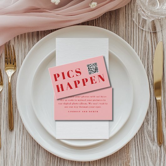 Carte D'accompagnement Pics happen! Photo, QR-Code, Wedding