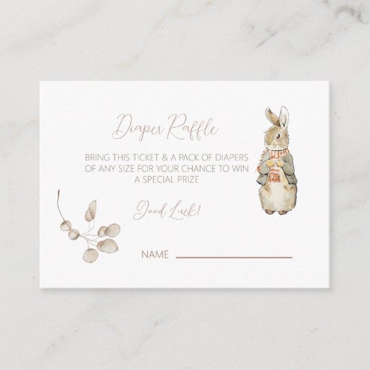 Carte D'accompagnement Pierre le lapin Automne Bébé Déchets Raffle (Devant)