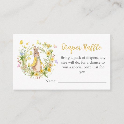 Carte D'accompagnement Pierre Rabbit Baby shower Déchets Refroidissement  (Devant)