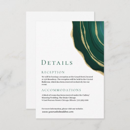 Carte D'accompagnement Pierre verte Everglade (Devant / Derrière)