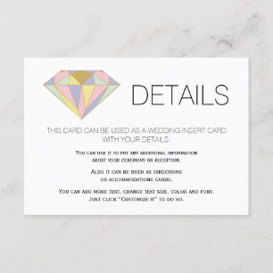 Carte D'accompagnement Pierres gemmes géométriques détails mariage insére