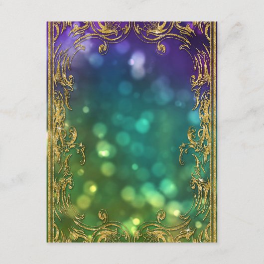 Carte D'accompagnement Pierres Peacock Dorées Bijoux Or Mariage Détails (Dos)