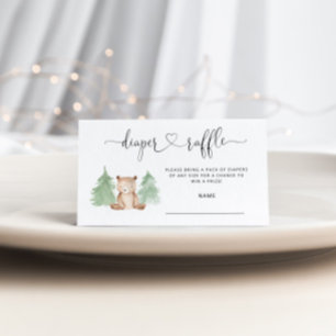 Carte D'accompagnement Pine arbres petit ours diaper billet de tirage