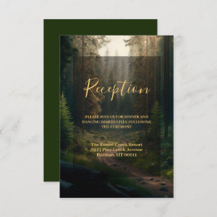 Carte D'accompagnement Pine Forest Green Nature Mariage