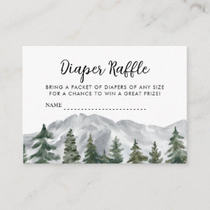 Carte D'accompagnement Pine Forest Mountains Diaper Raffle