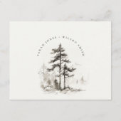 Carte D'accompagnement Pine Mountain Landcape Sketch Détails du Mariage (Dos)