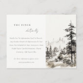 Carte D'accompagnement Pine Mountain Landcape Sketch Détails du Mariage (Devant)