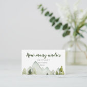 Carte D'accompagnement Pine Tree Adventure Baby shower Combien d'Undies (Debout devant)