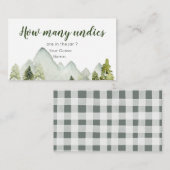 Carte D'accompagnement Pine Tree Adventure Baby shower Combien d'Undies (Devant / Derrière)